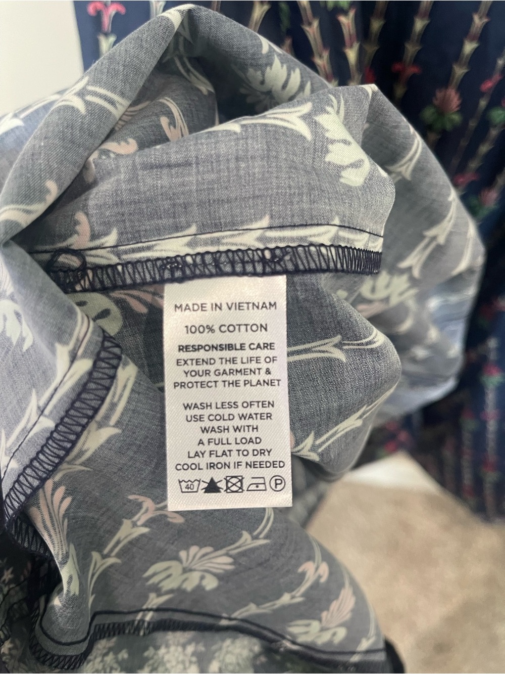 Hill House NWT Navy Margot Dress in Trailing Fern - Picture 10 of 12